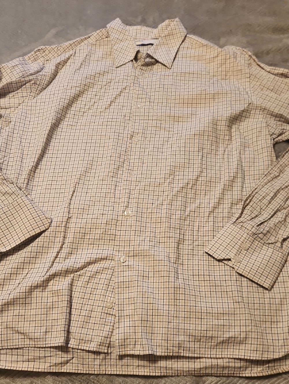 Perry Ellis Beige Button-Down Dress Shirt